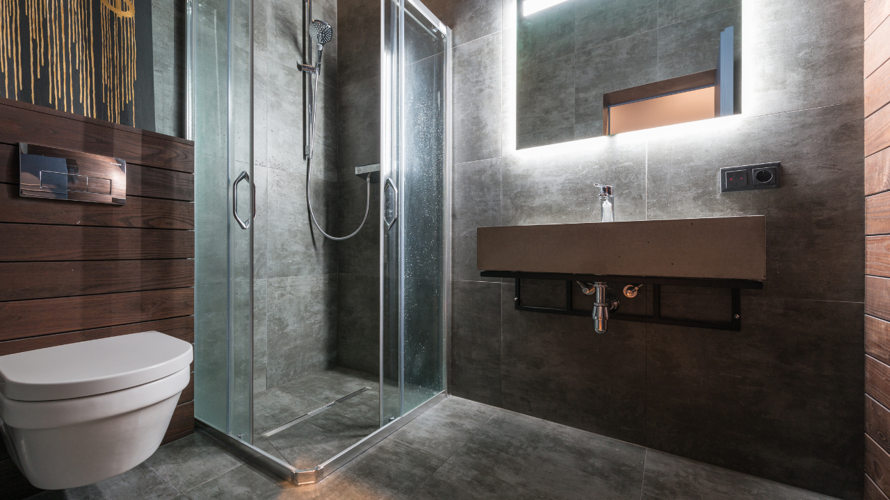 Creative lighting solutions highlighting a small bathroom with mirror and vanity lights